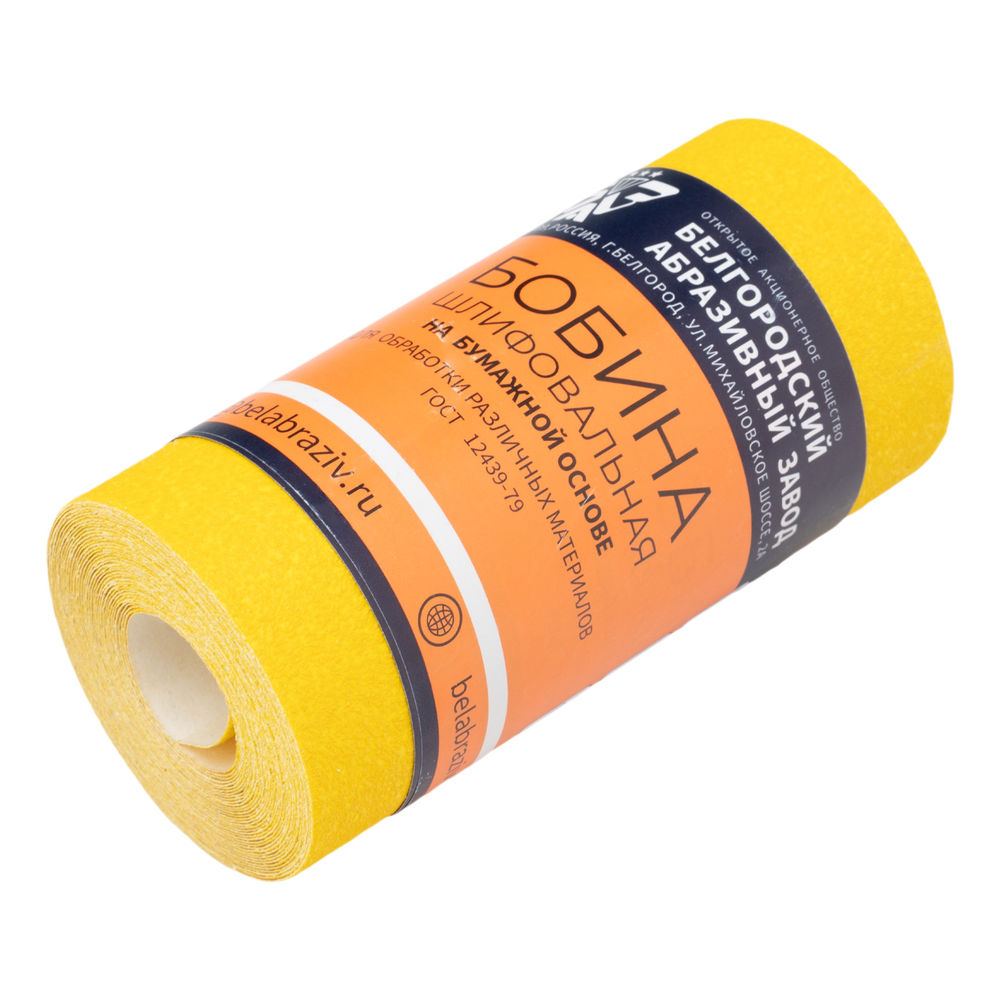 Шкурка на бумажной основе, LP41C, зернистость Р 80, мини-рулон 115 мм х 5 м, БАЗ (75630)