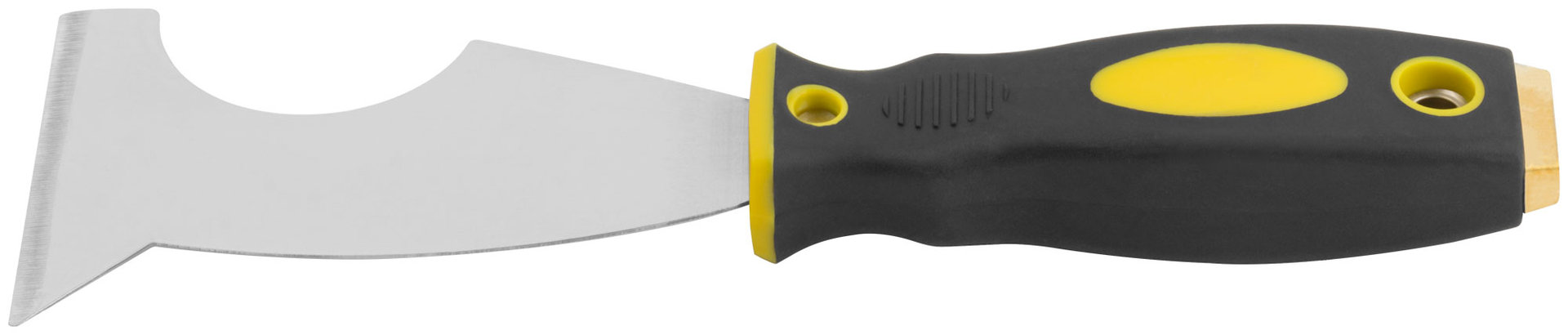 Шпатель многофункциональный Профи, толщ.лезв.1 мм, двухкомп. ручка с метал. бойком, усил.сталь, 75 мм (06678)