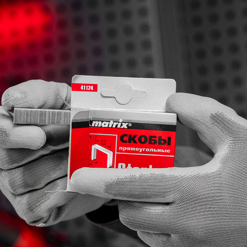Скобы, 14 мм, для мебельного степлера, тип 53, 1000 шт Matrix (41124)