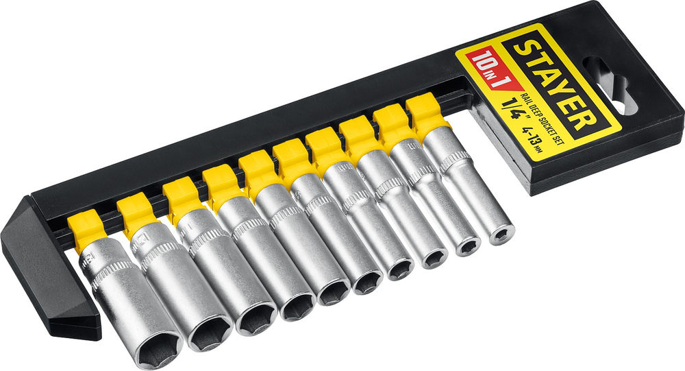 Набор торцовых головок 10 предм., (1/4) RSS 10SD STAYER 27759-H10
