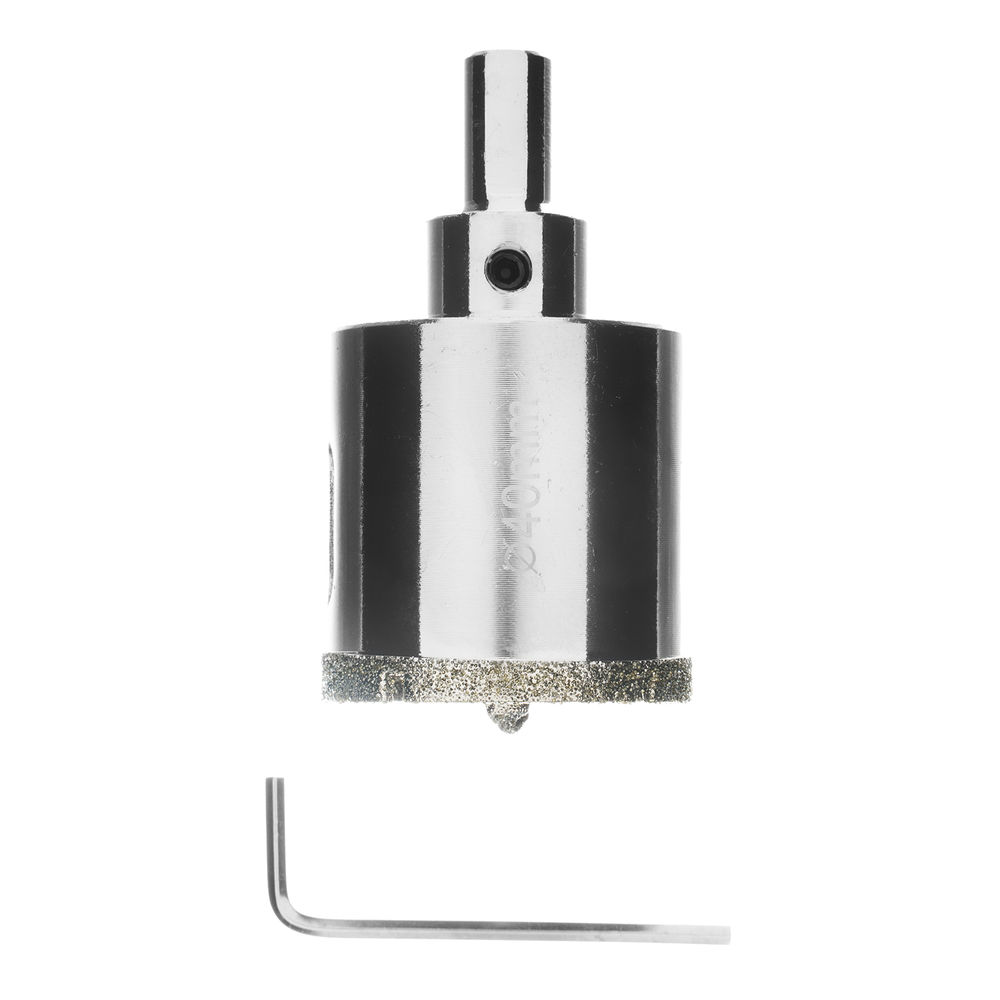 Сверло алмазное по керамограниту, 40 х 67 мм, трехгранный хвостовик Matrix (726403)