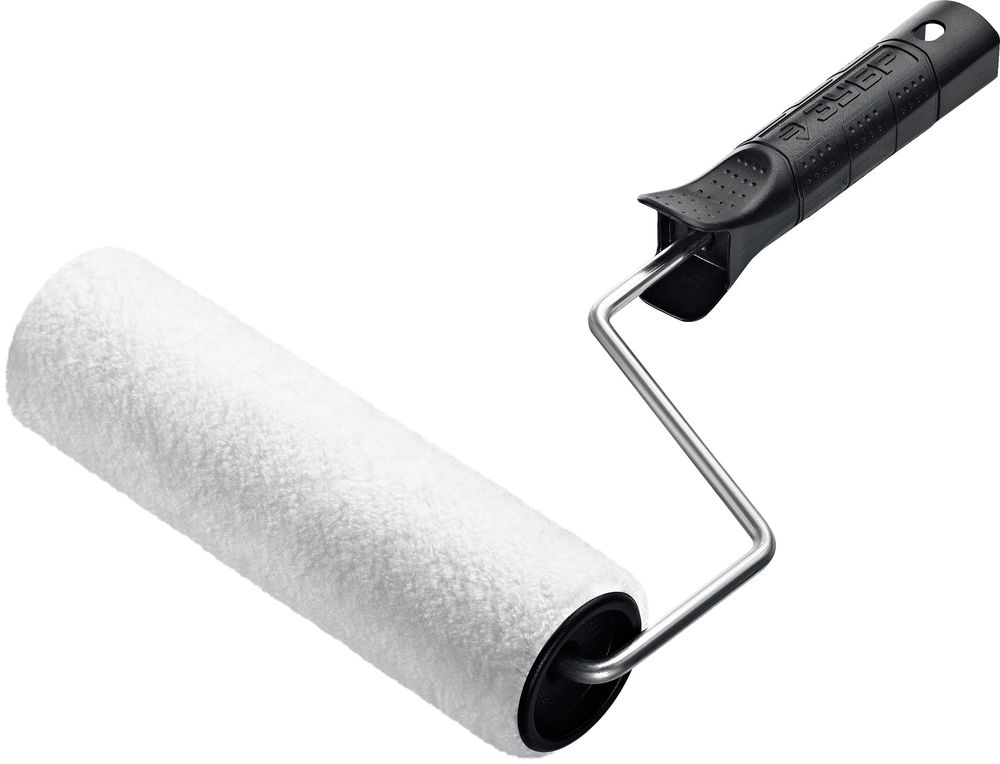 Малярный валик ОПТИМА-ВЕЛЮР, 40 х 180 мм, бюгель 6 мм, ворс 4 мм, полиэстер, для лаков и эмалей ЗУБР 03547-18_z01