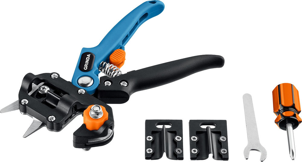 Прививочный секатор P-88, 210 мм, закаленные лезвия, нейлоновые рукоятки, PROLine GRINDA 423488