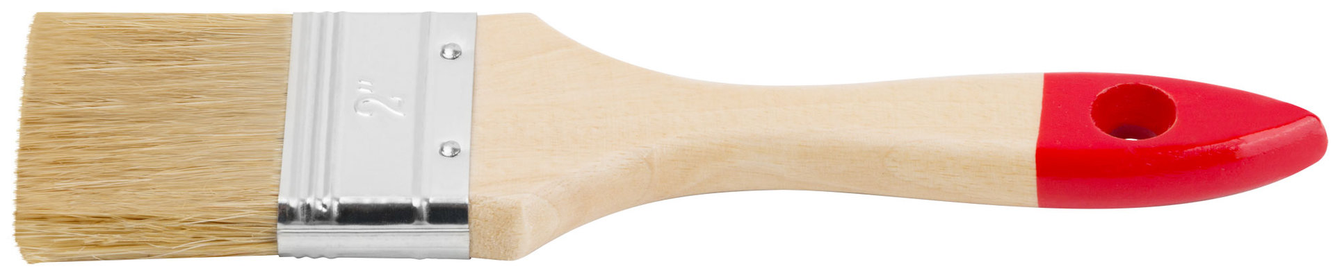 Кисть флейцевая Оптима, натур. cветлая щетина, деревянная ручка 2 (50 мм) (00815)