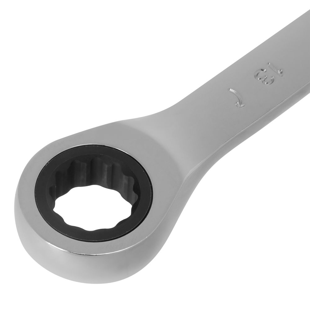 Ключ комбинированный трещоточный, 13 мм, CrV, зеркальный хром Matrix Professional