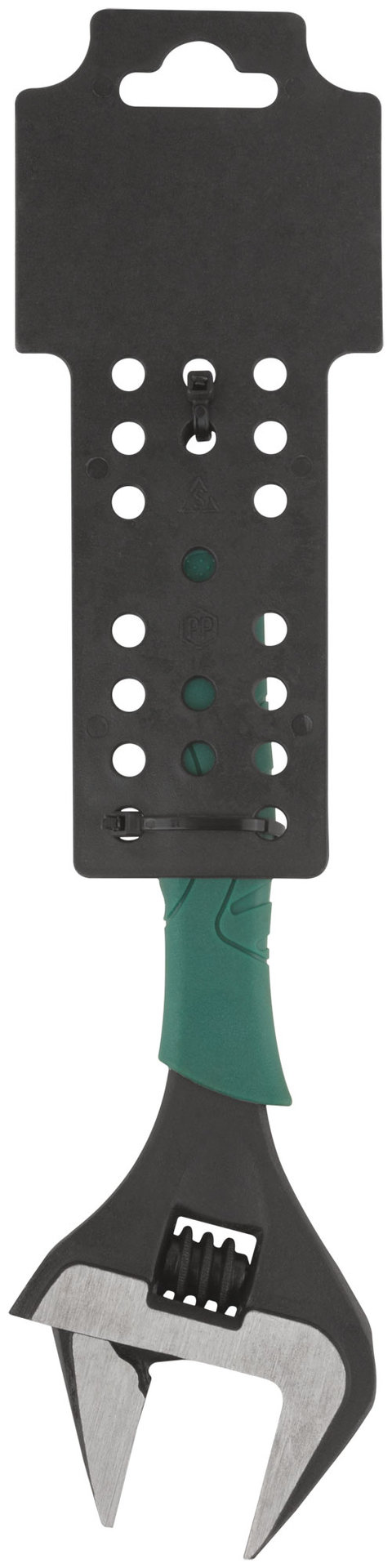 Ключ разводной Карат, CrV, обточенные узкие губки, шкала, увелич.захват, прорезин.ручка 200 мм ( 39 мм )