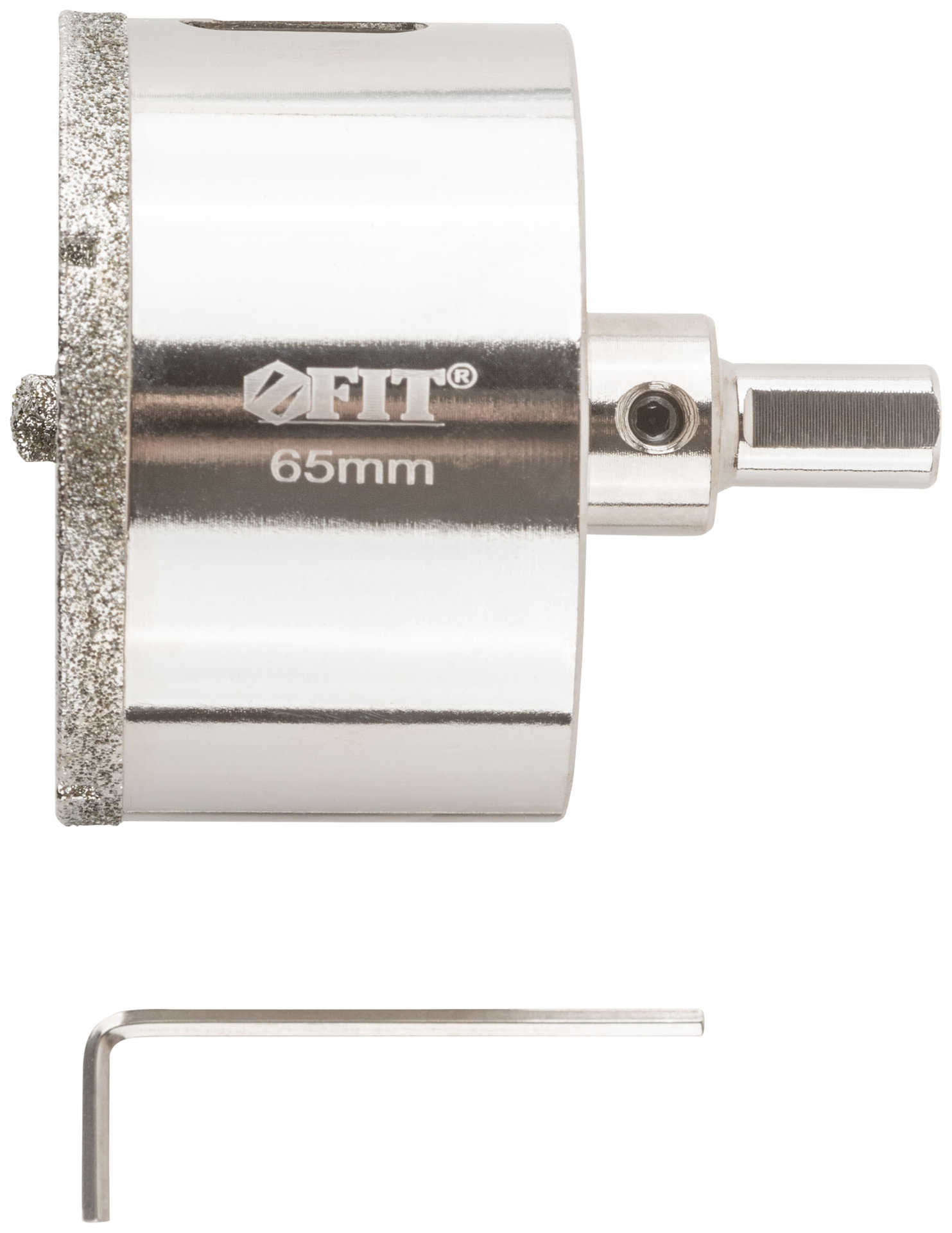 Коронка кольцевая по керамограниту, камню и кафелю алмазная с центровочным сверлом 65х70 мм (16224)