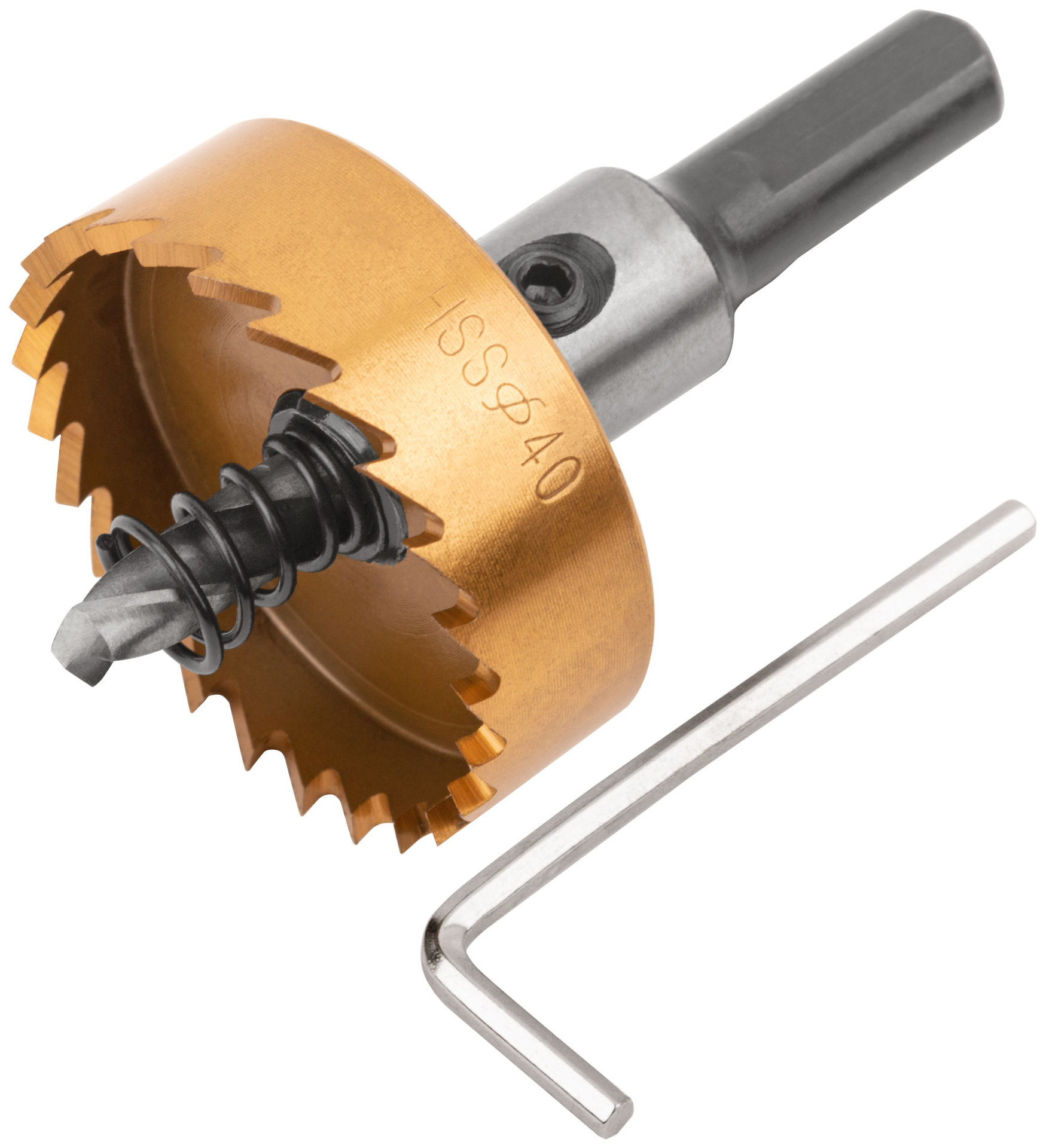 Коронка кольцевая по металлу, HSS сталь, титановое покрытие 40 мм (36872)