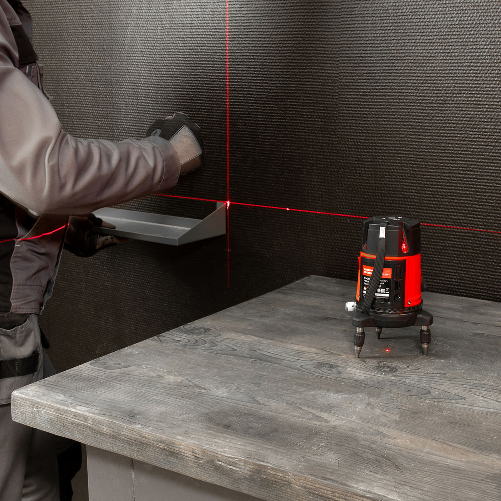 Лазерный уровень CRL-30R, 30 м, красный луч, батарейки, резьба 5/8 MTX (35034)