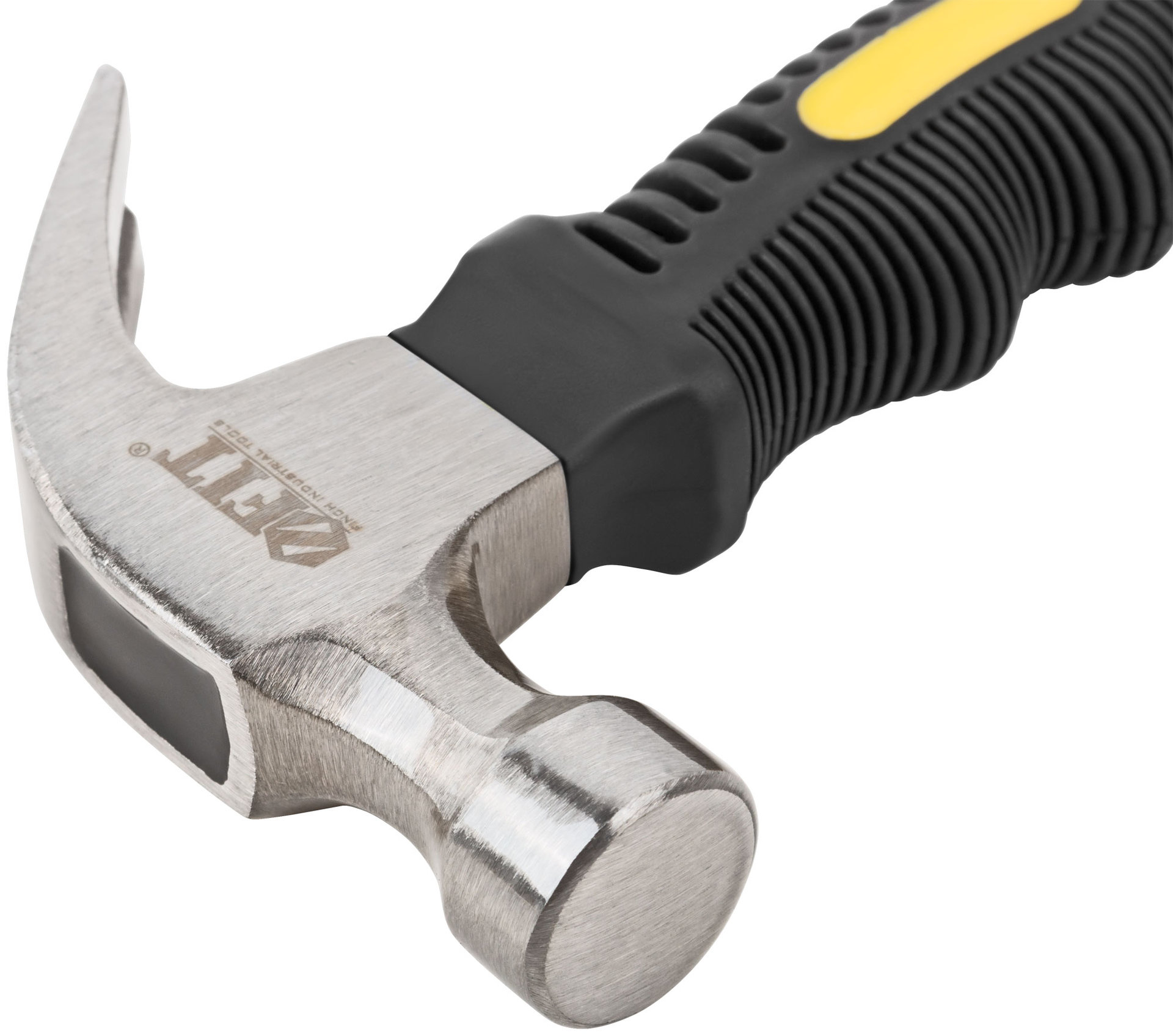 Молоток-гвоздодер укороченный, фиберглассовая обрезиненная ручка, 25 мм, 225 гр. (44770)