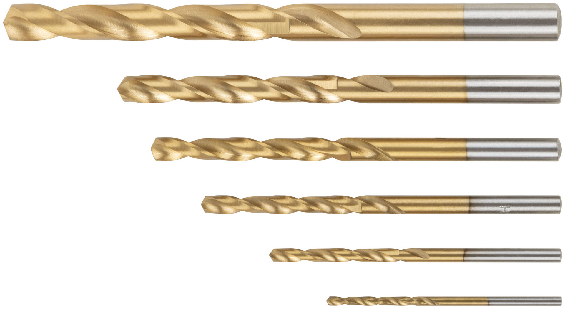 Набор сверл HSS по металлу, титановое покрытие, 6 шт. (2-3-4-5-6-8 мм) (34213)