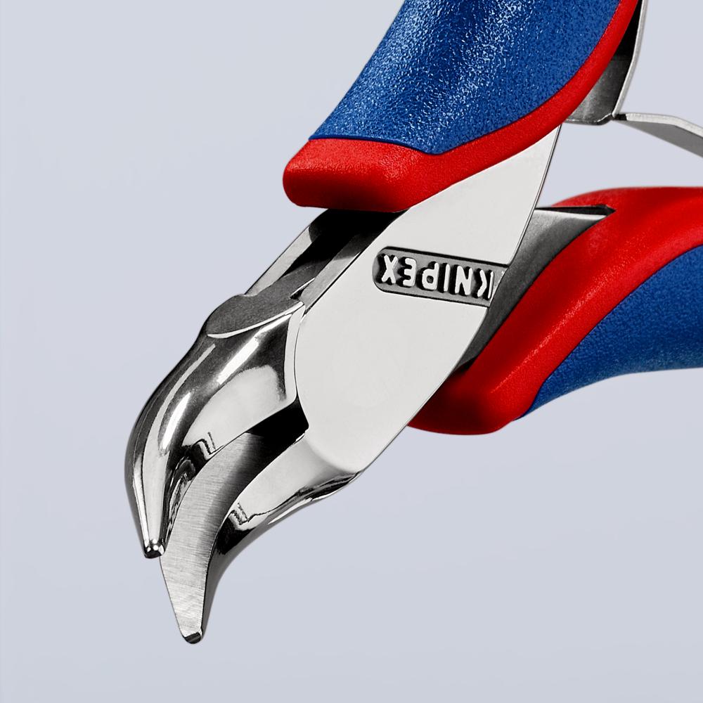 Плоскогубцы захватные для электроники, плоскокруглые губки 45°, 115 мм, 2-комп ручки (KN-3542115)