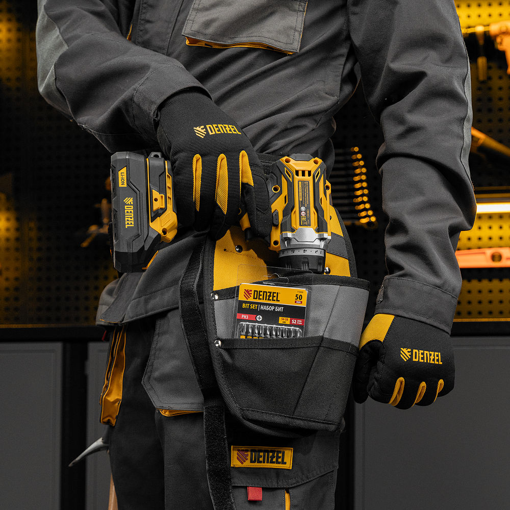 Пояс монтажника, сумки поясные, кобура для шуруповерта Denzel