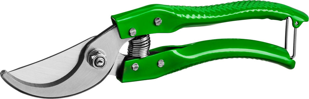 Плоскостной секатор 200 мм, углеродистая сталь, закаленные лезвия, стальные эргономичные рукоятки РОСТОК PC-25 423009