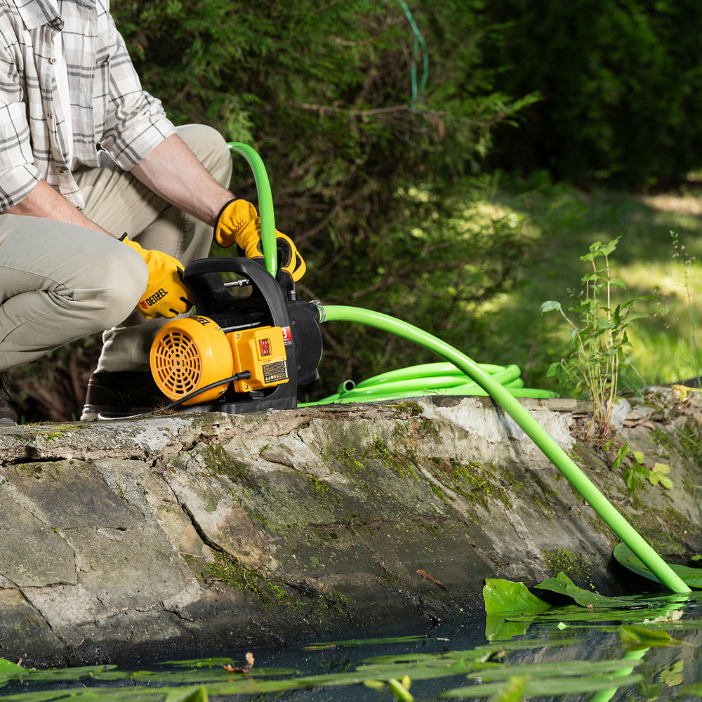 Садовый поверхностный насос GPL600, 600 Вт, 3000 л/ч, подъем 35 м, пластик Denzel (97301)