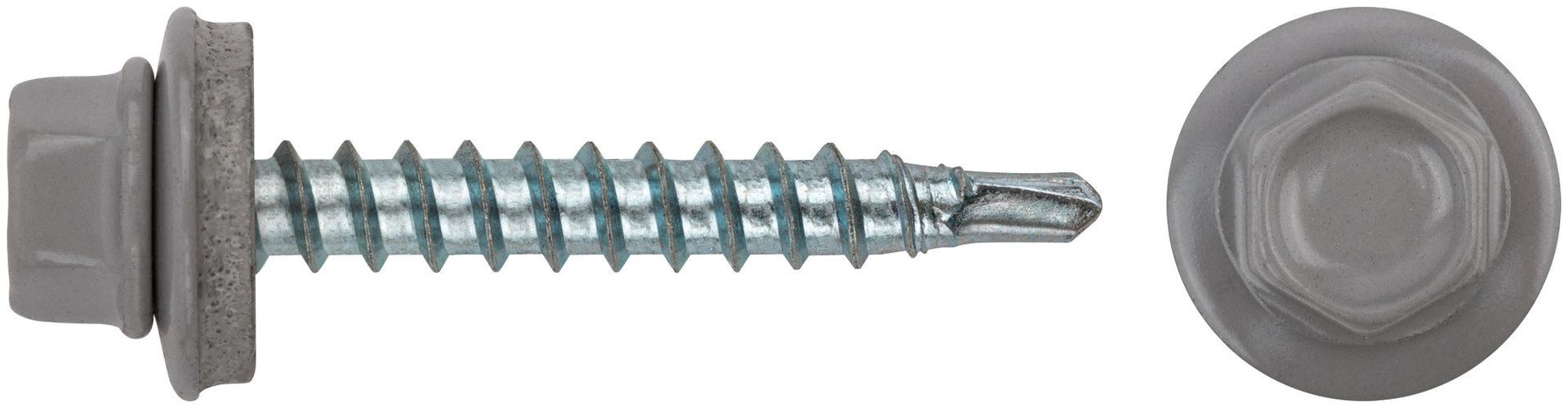Шурупы кровельные со сверлом 4.8 х 32, серый RAL-7004 100шт. Фасовка (23566-0)