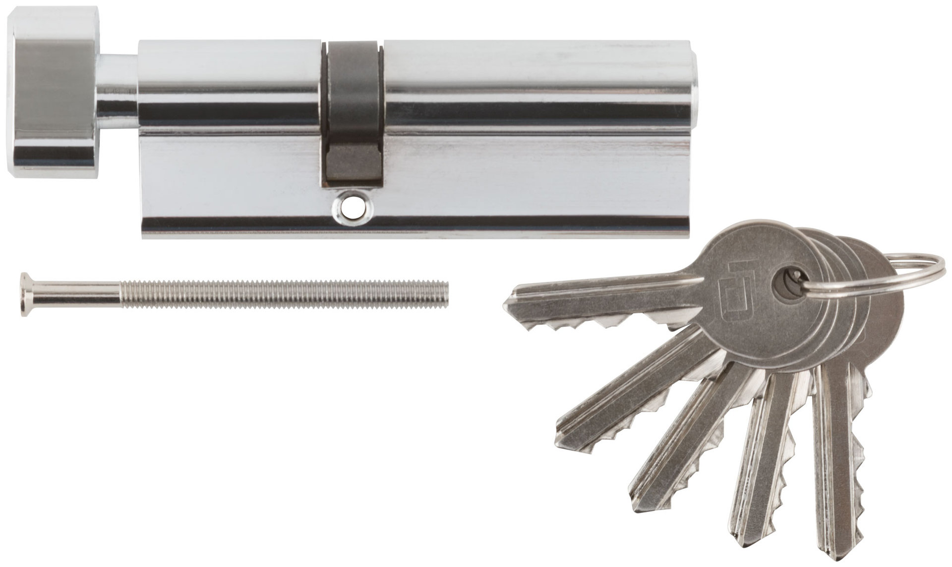 Цилиндровый механизм PALLADIUM асимметричный, 90 мм, ключ-завертка, хром (67247)