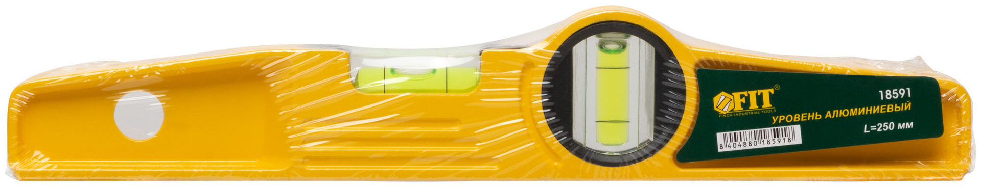 Уровень Хард мини, 2 глазка, литой усиленный профиль, фрезер.рабочая грань, магниты 250 мм (18591)