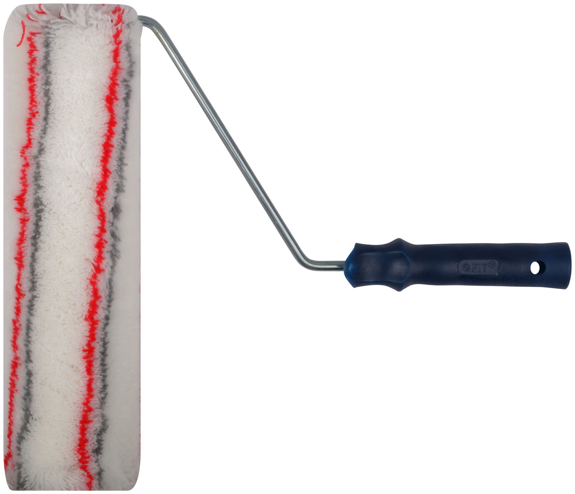 Валик полиакрил. нитяной, Профи, белый с сер. и крас.полос., бюг. 8 мм, д. 55/91 мм, ворс 18 мм, 300 мм (02390)