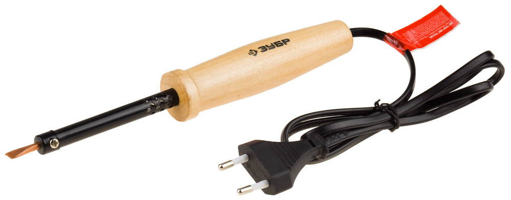 Паяльник 25 Вт, клин, с деревянной рукояткой ЗУБР 55405-25_z01