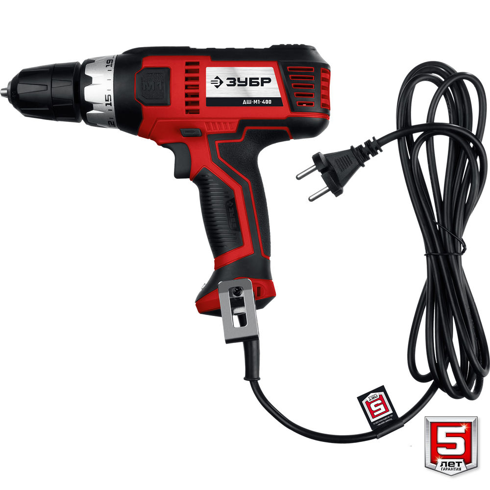 Дрель-шуруповерт сетевая 400 Вт 28 Н·м ЗУБР ДШ-М1-400