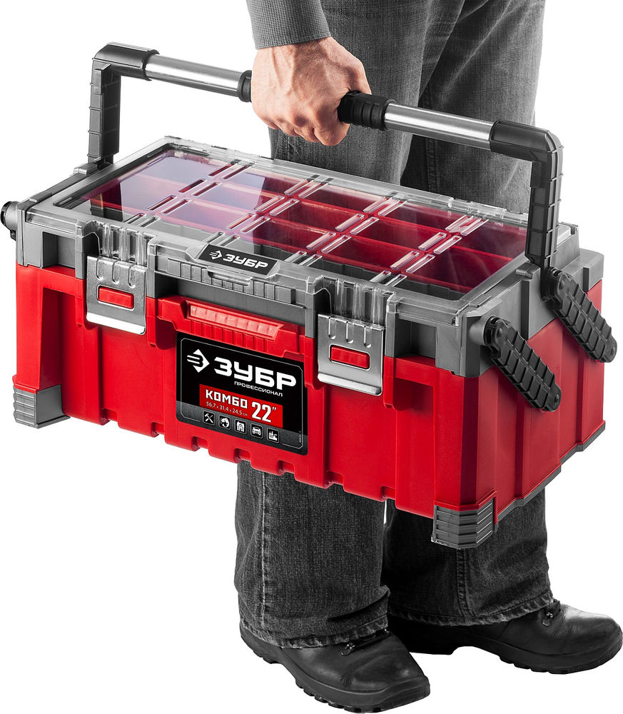 Пластиковый ящик для инструментов 567 х 314 х 245 мм 22 Профессионал ЗУБР КОМБО-22 38138-22