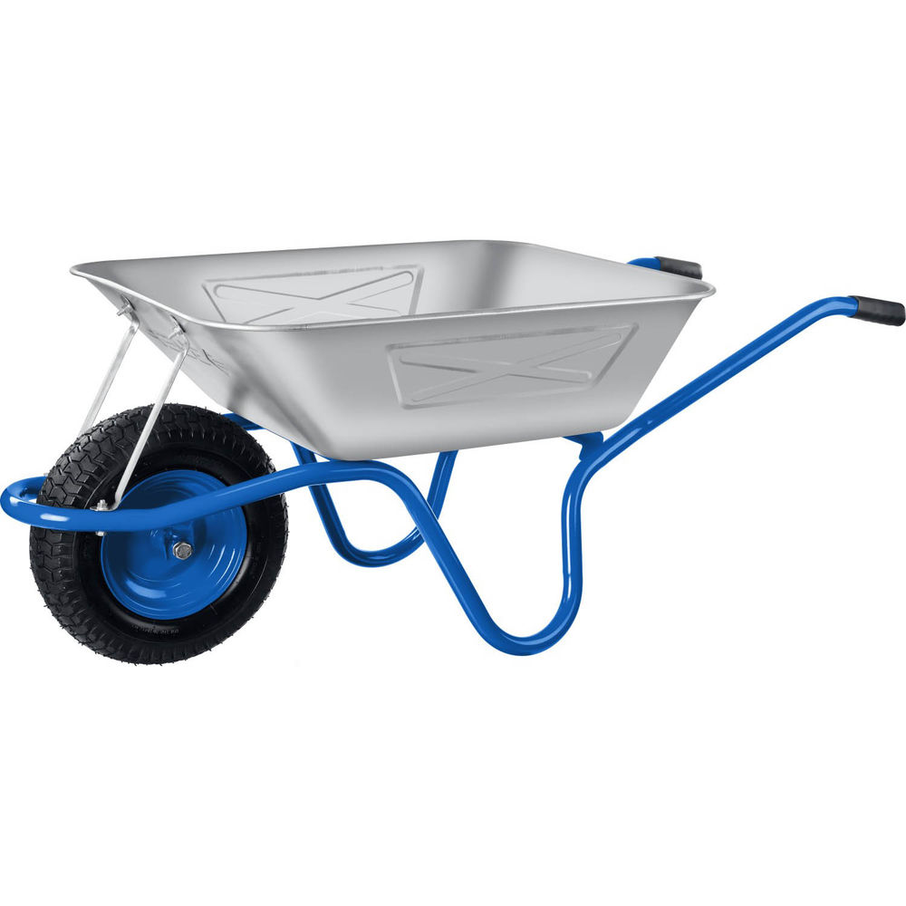 Тачка строительная одноколесная 130 л, 250 кг, широкое пневматическое колесо Профессионал ЗУБР ПТ-250 39907