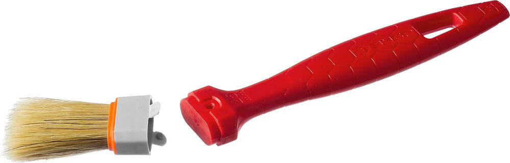 Кисть плоская 25 мм, 1, светлая натуральная щетина, пластмассовая ручка, все виды ЛКМ ЗУБР УНИВЕРСАЛ 01015-025