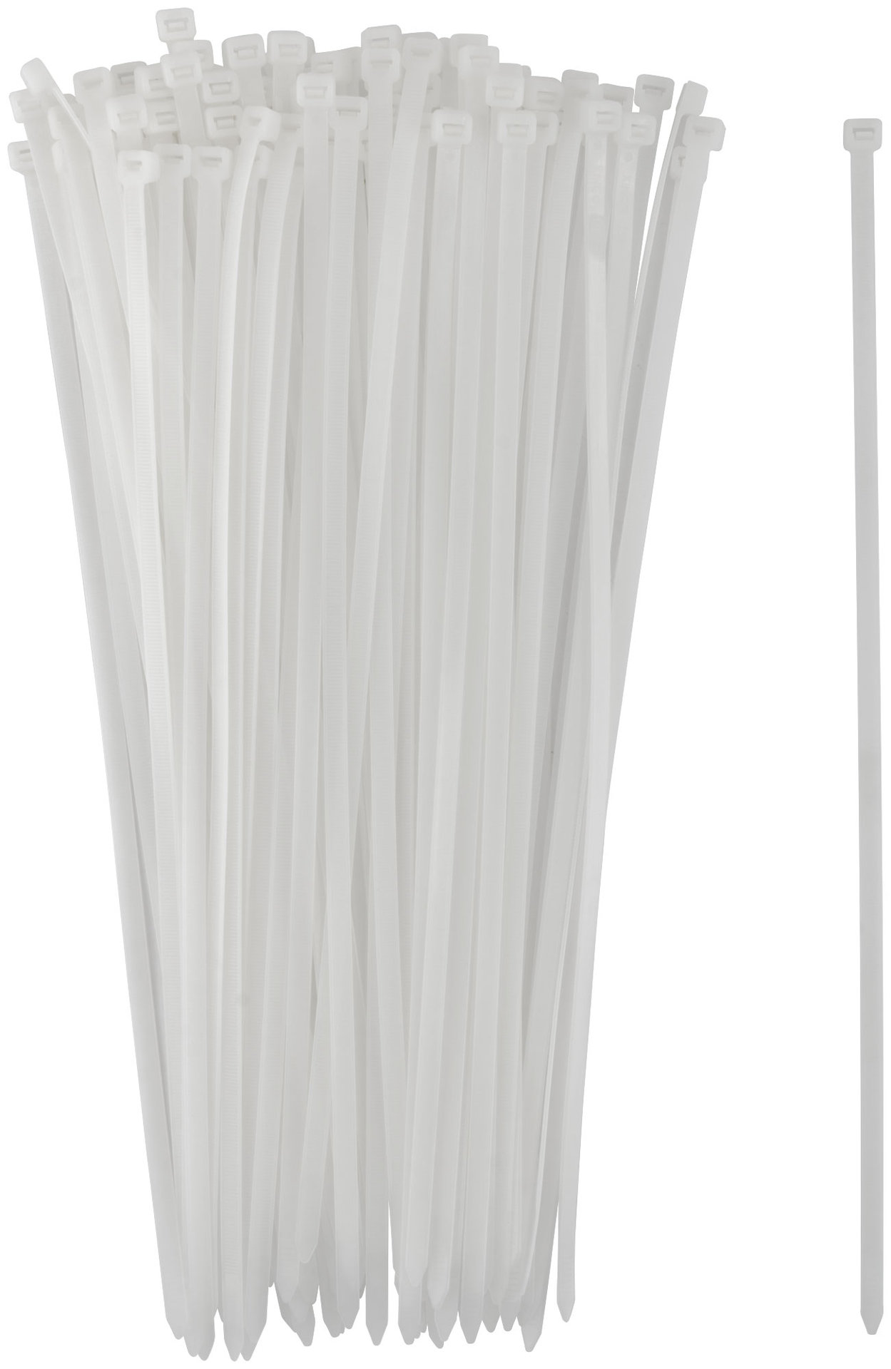 Хомуты нейлоновые для проводов, белые 100 шт., 7,6х400 мм (60382)