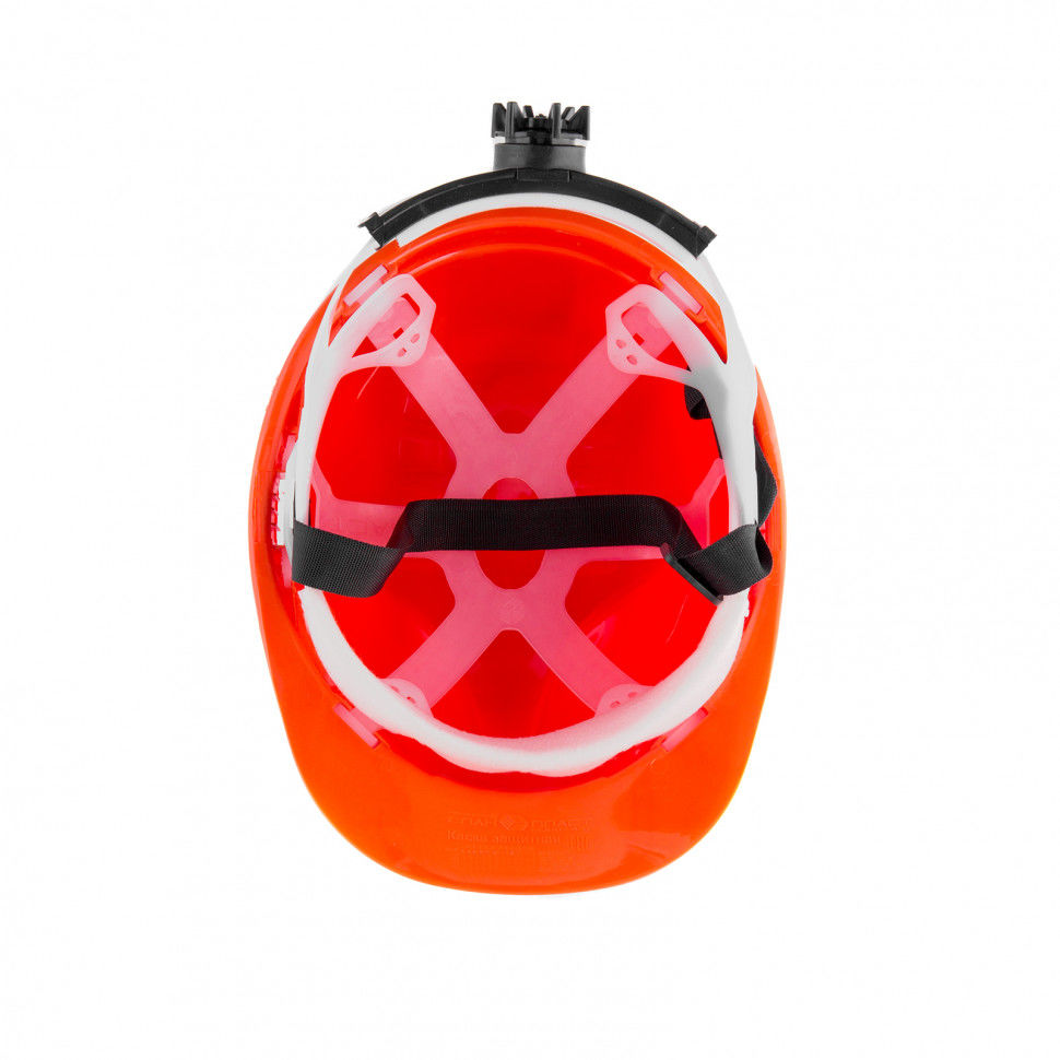 Каска защитная с храповым механизмом, Европласт, оранжевая Сибртех (89108)