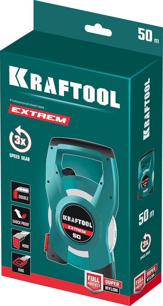 Лента мерная стальная геодезическая 50 м KRAFTOOL 34185-50
