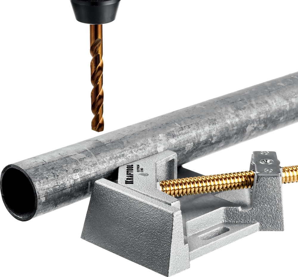 Экстрамощная стальная угловая струбцина для сварочных работ Extrem C90, глубина зажима 90 мм KRAFTOOL 32201