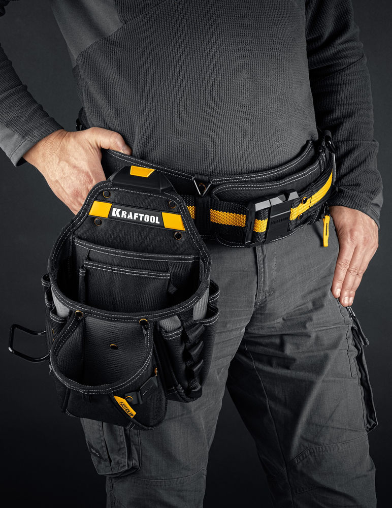 Сумка поясная 350 х 260 мм с быстросъёмным креплением FastClip KP-27 KRAFTOOL 38773
