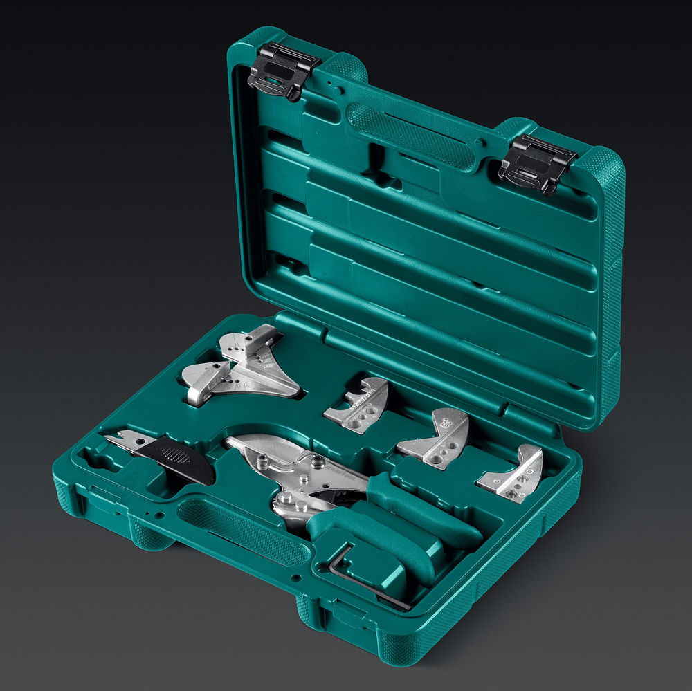 Угловые ножницы MC-12, для различных профилей из пластика и резины, с набором сменных губок KRAFTOOL 23372-12