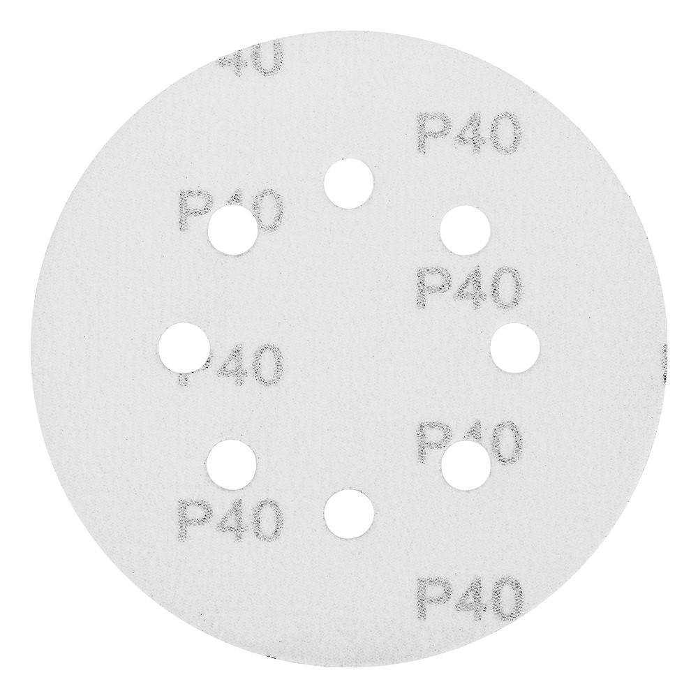 Круг абразивный на ворсовой подложке под липучку, перфорированный, P 40, 125 мм, 5 шт Matrix (73802)