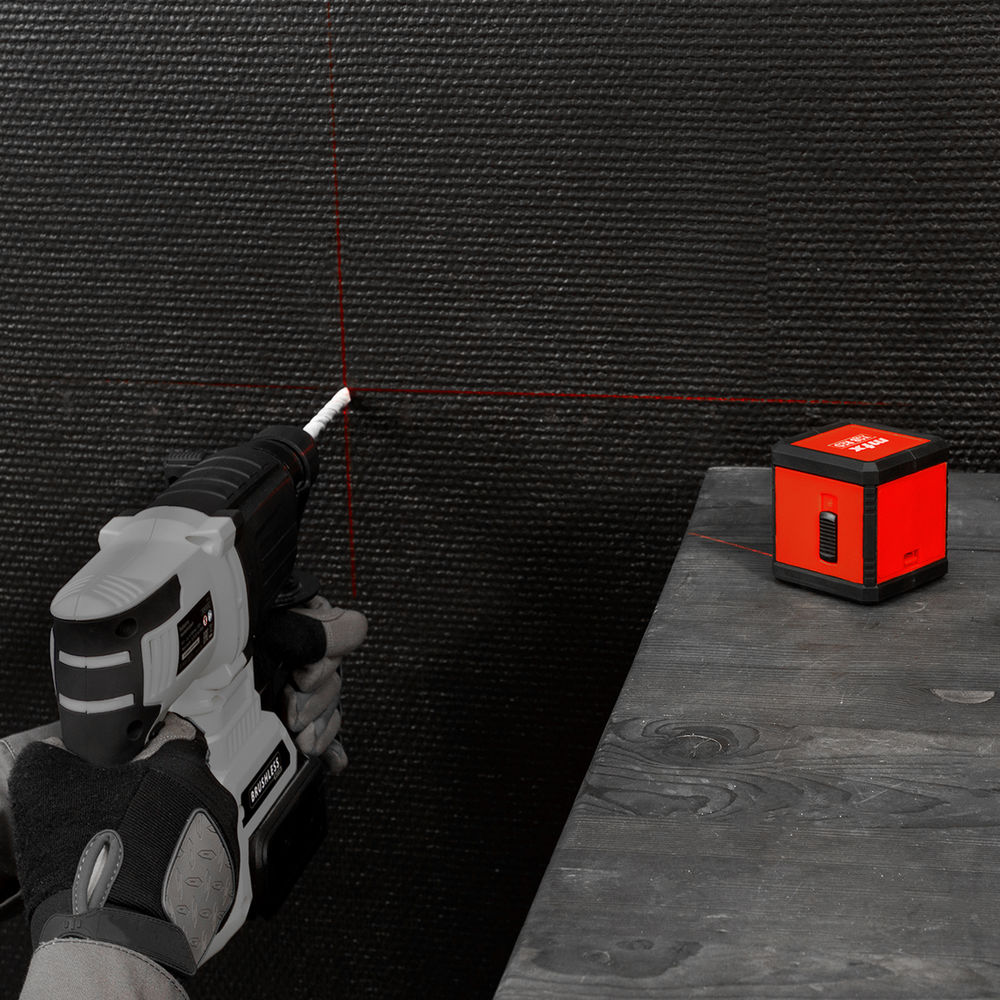 Лазерный уровень XQB RED Basic SET, 10 м, красный луч, батарейки, резьба 1/4 MTX (35018)