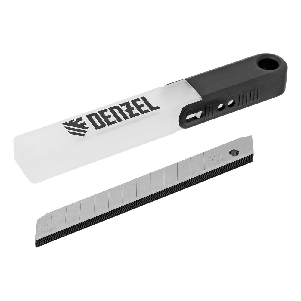 Лезвия, 9 мм, сталь SK5 - 0,4 мм, 10 штук Denzel (79300)