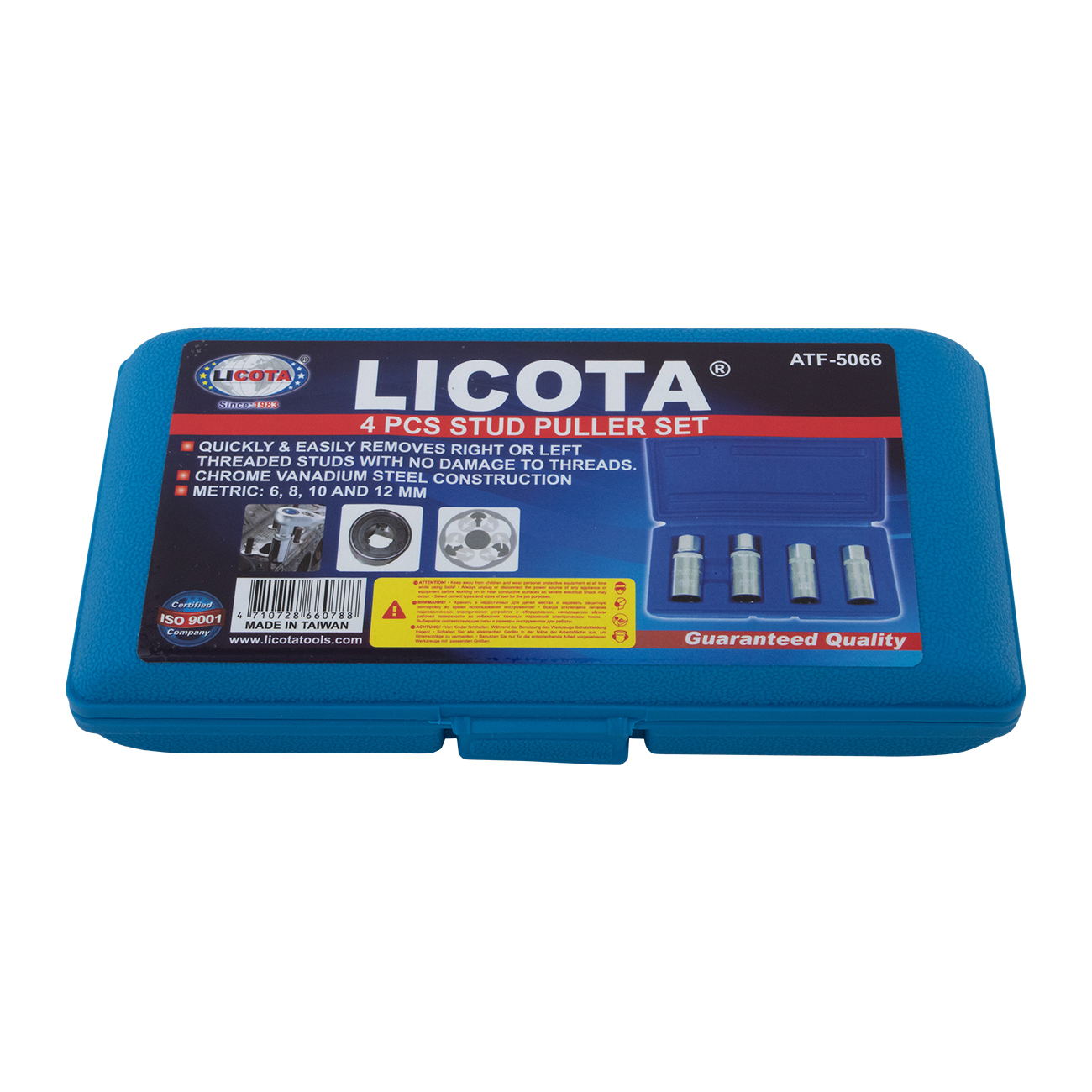 Набор шпильковертов: 6, 8, 10, 12 мм 1/2 Licota ATF-5066