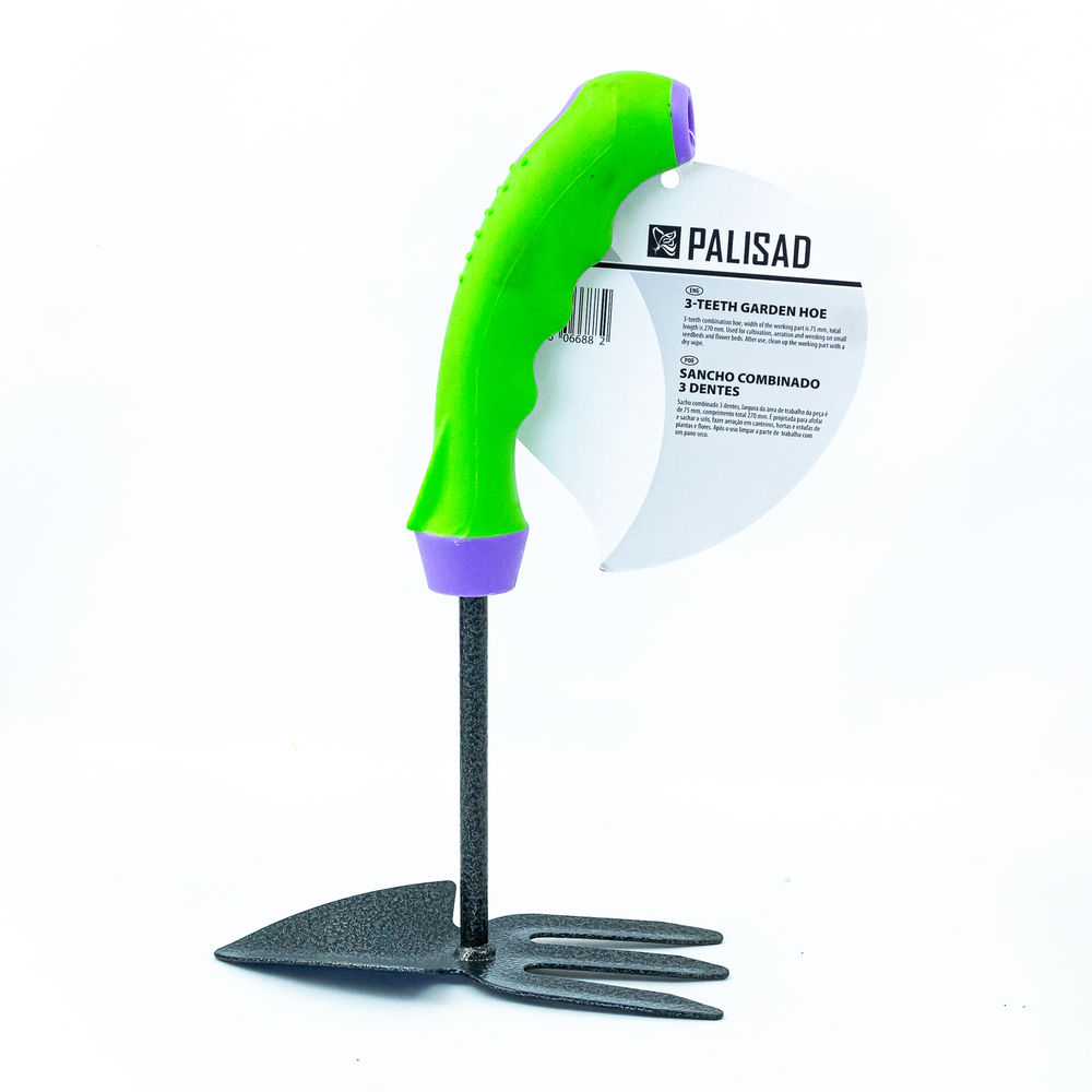 Мотыжка комбинир, профиль лепесток и 3-зубая, защ. покр, обрез. эргономичная рукоятка Palisad (623778)