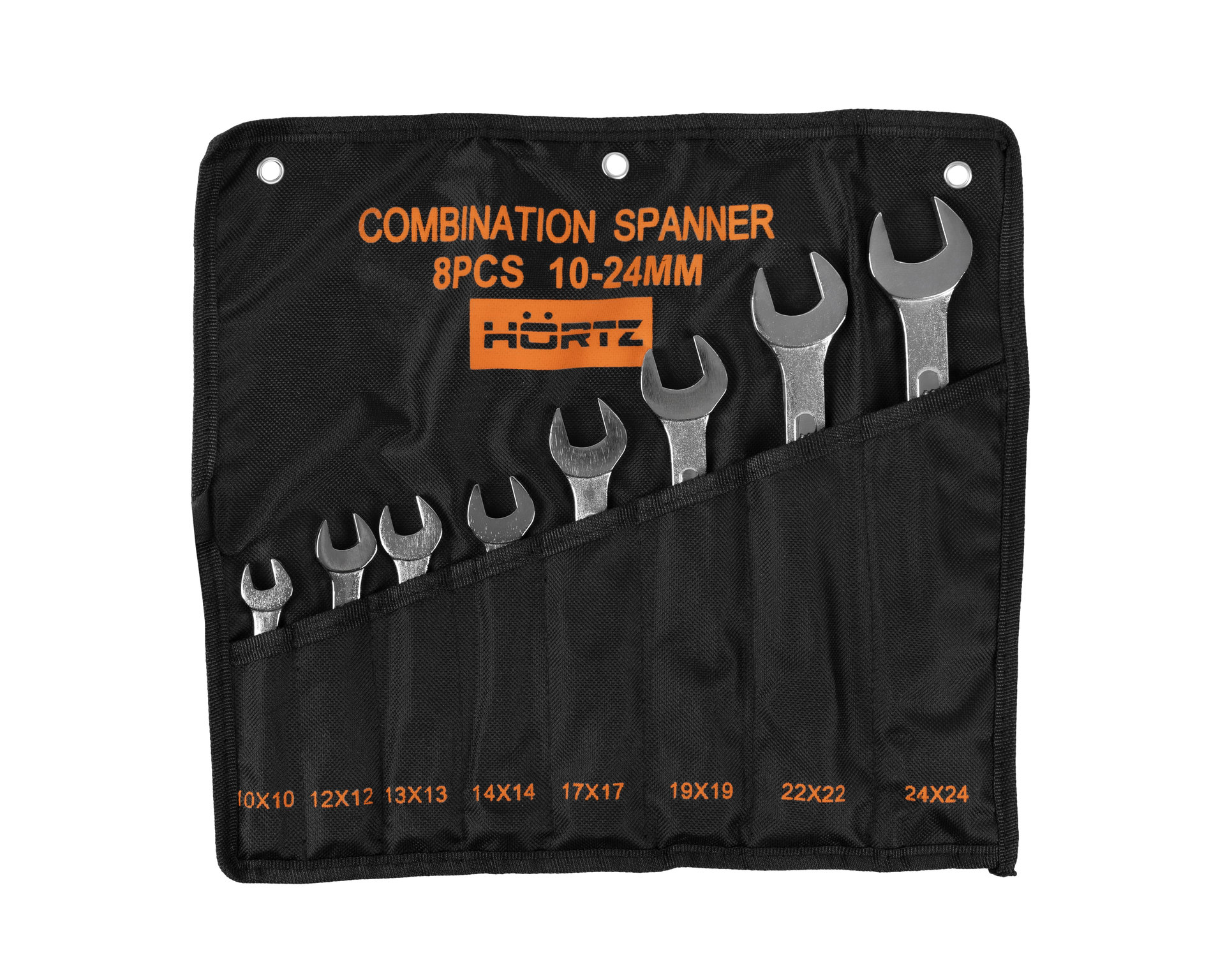 Набор ключей гаечных комбинированных 8 шт. (10-24) хромированный HORTZ