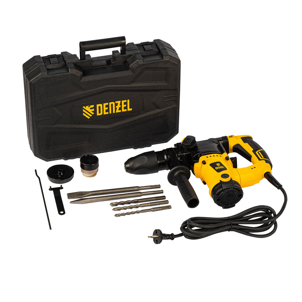 Перфоратор электрический RHV-1100-26, SDS-plus, 1100 Вт, 4 Дж, 3 режима Denzel (26610)