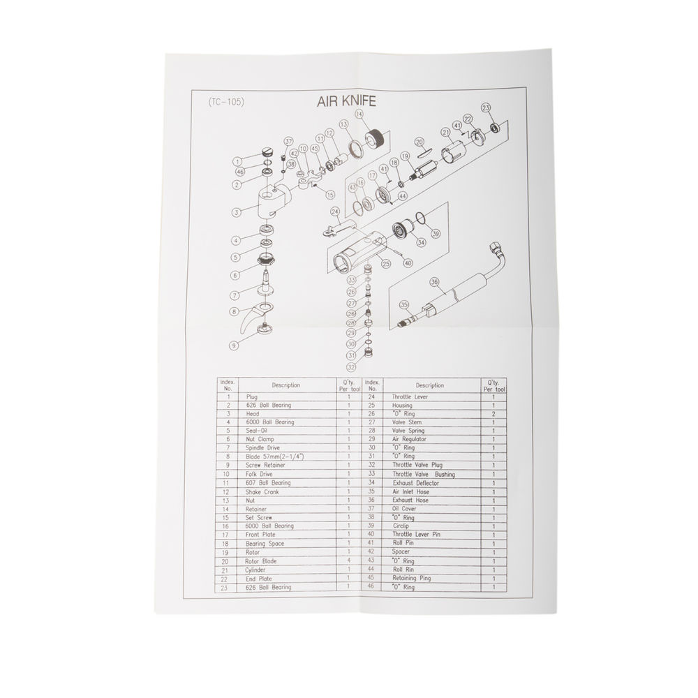 Пневмонож для срезки стекол в наборе с лезвиями, Licota, PAT-K0007K