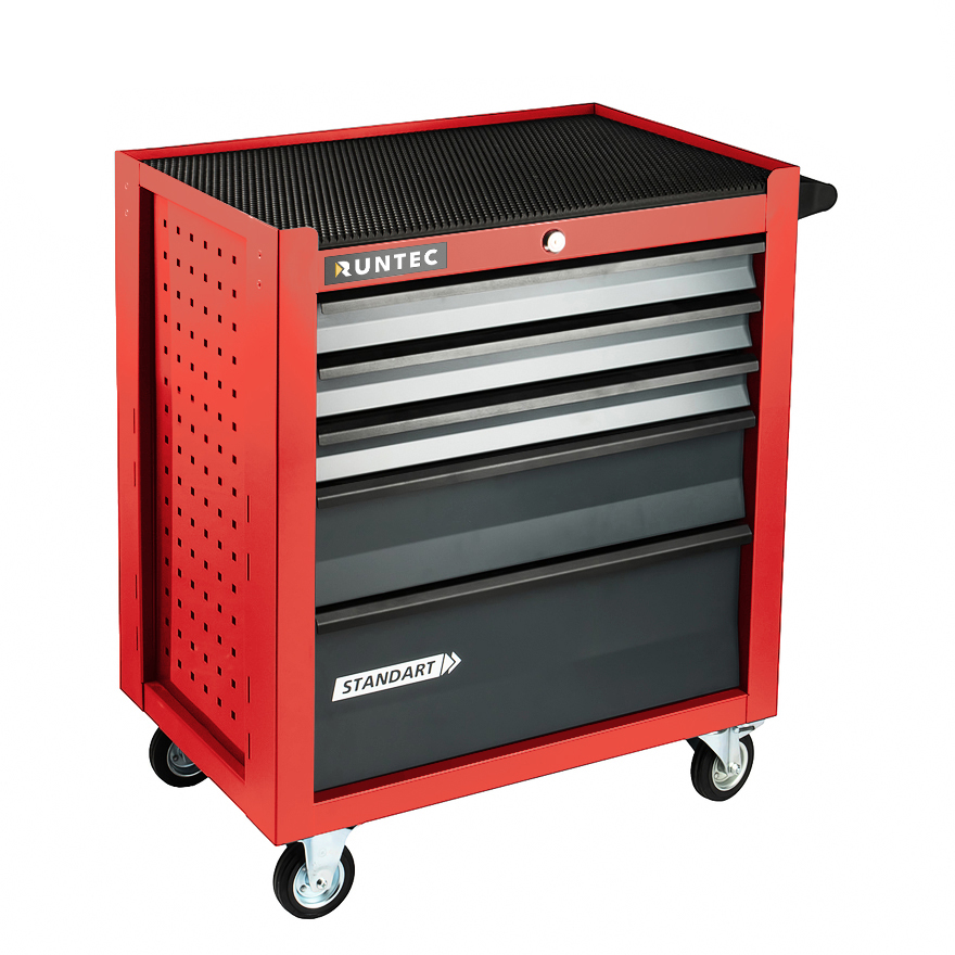 Тележка инструментальная 5 полочная Standart красная RUNTEC RTSTD-5R