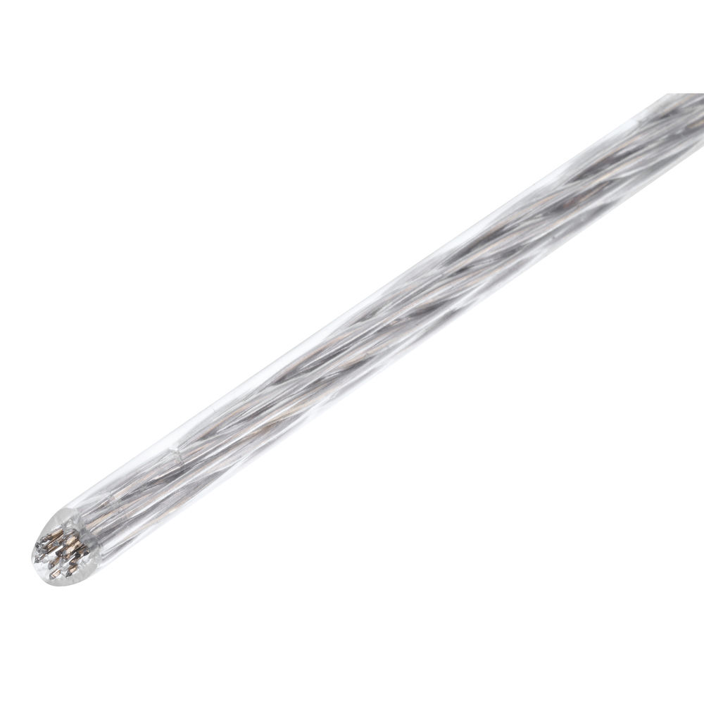 Трос металлополимерный прозрачный ПР-3.0, толщина 3.0 мм, моток 20 метров Сибртех (47629)