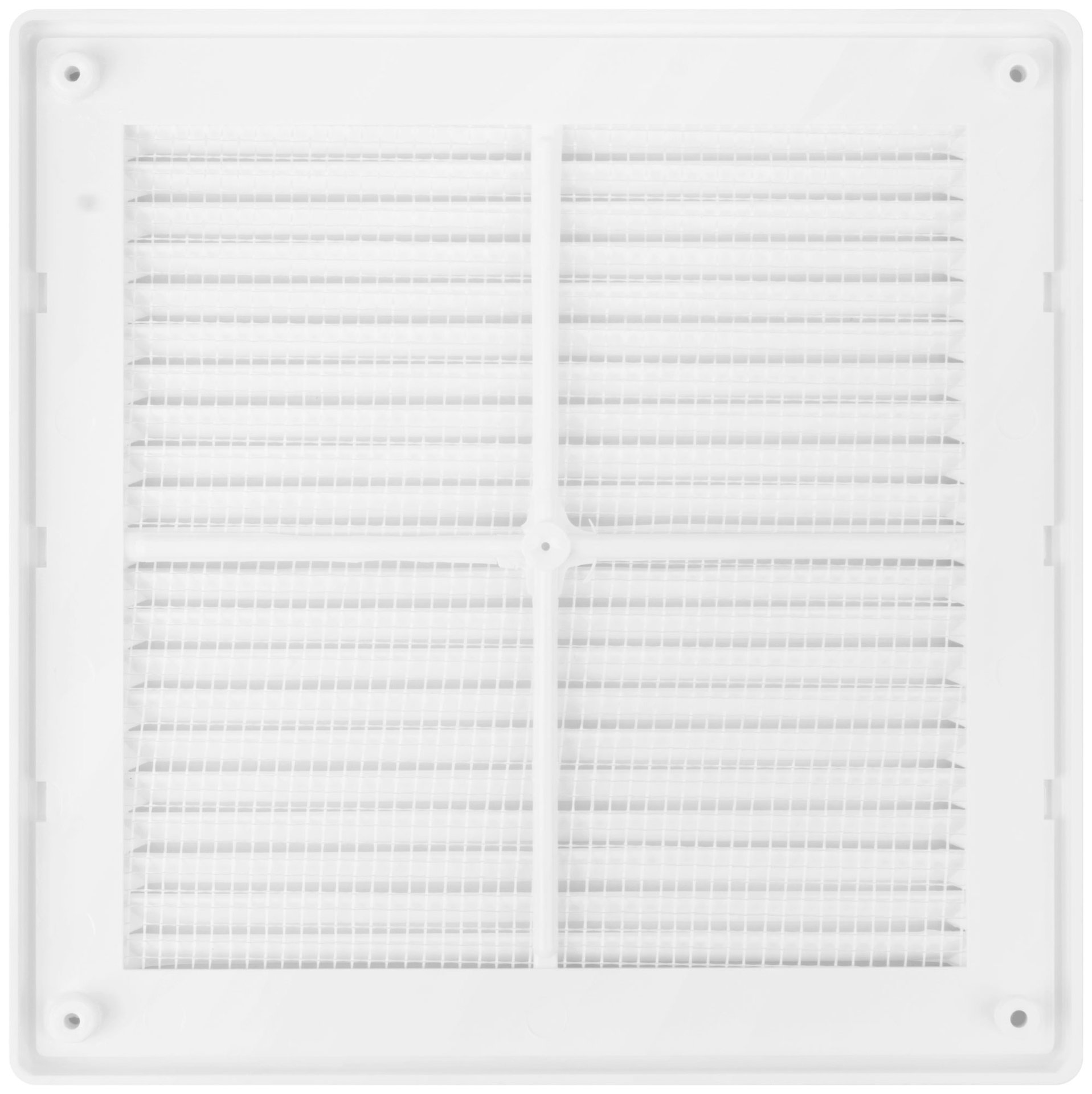 Вентиляционная решетка, пластиковая, 210 х 210 мм, съемная, с сеткой (75032)