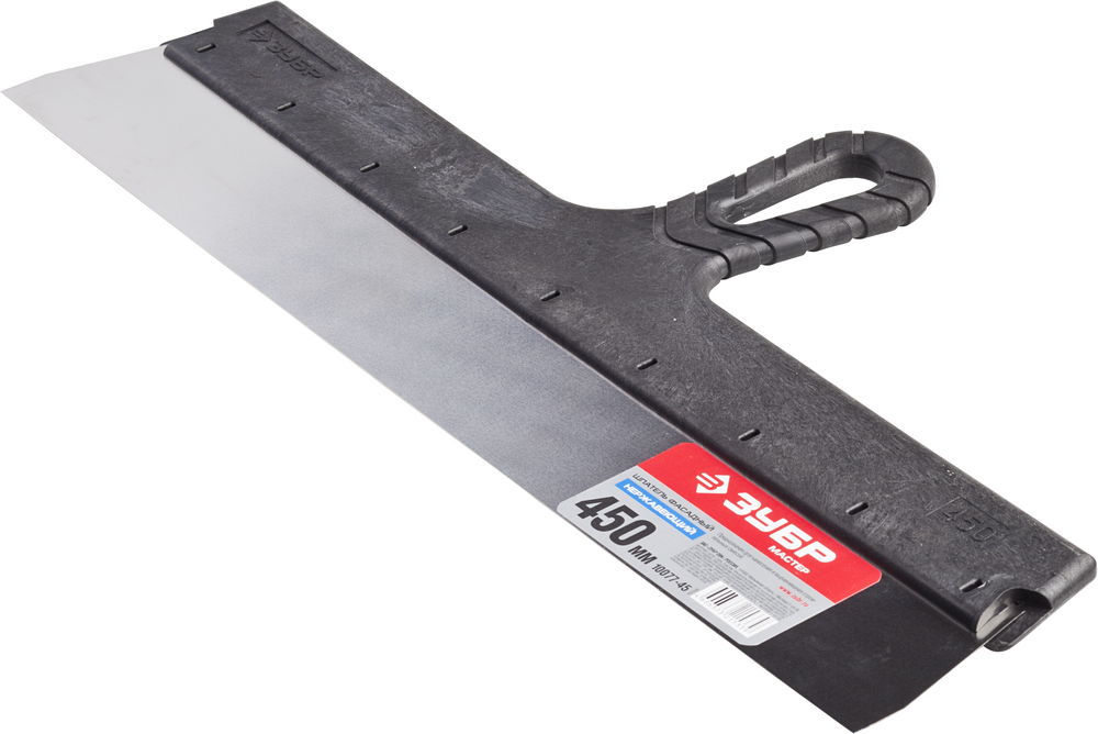 Шпатель фасадный нержавеющий 450 мм, пластиковая ручка ЗУБР 10077-45