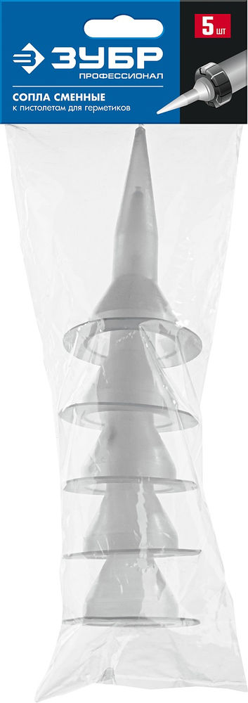 Сопла запасные для закрытых пистолетов для герметика 5 шт ЗУБР 06633-S