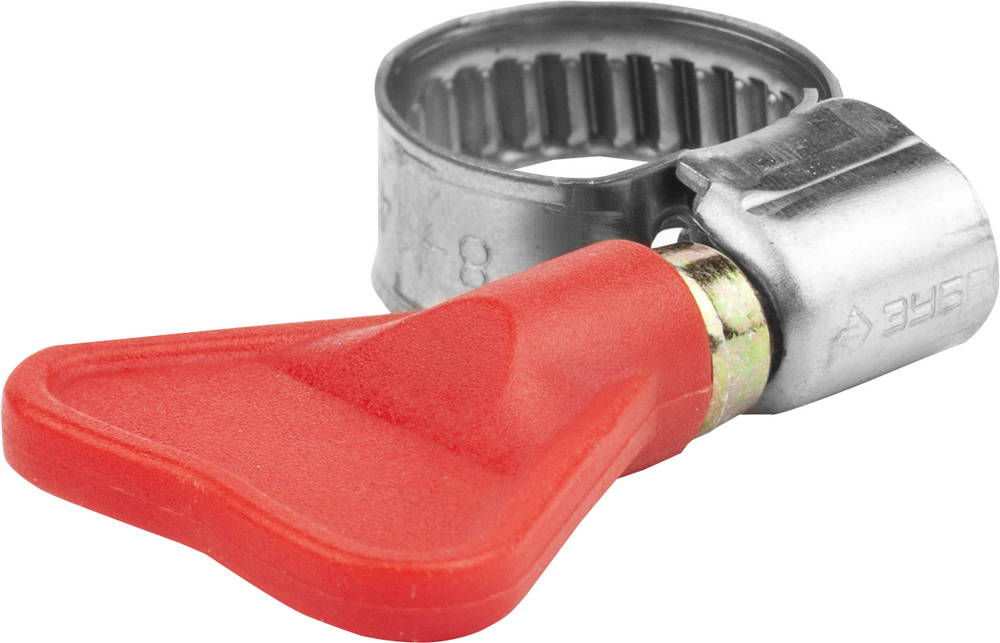 Хомут нержавеющий Бабочка 8 - 14 мм, накатная лента 9 мм, 2 шт ЗУБР Профессионал 37835-08-14