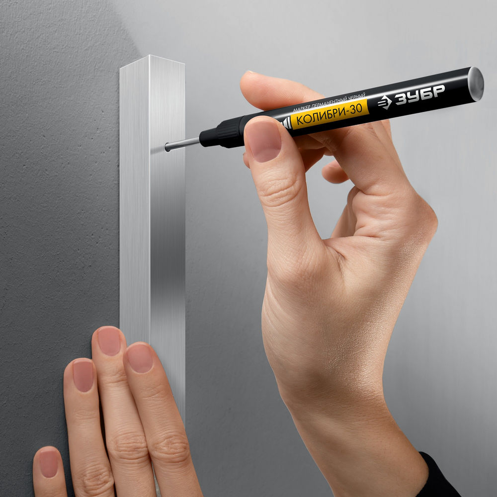 Перманентный маркер для отверстий Колибри-30 черный, наконечник L 30 мм, 2.8 мм ЗУБР 06338-2