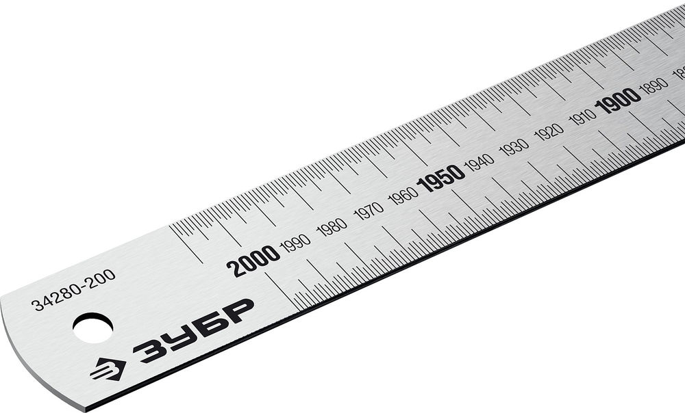 Усиленная нержавеющая линейка длина 2,0 м Профессионал ЗУБР Про-200 34280-200